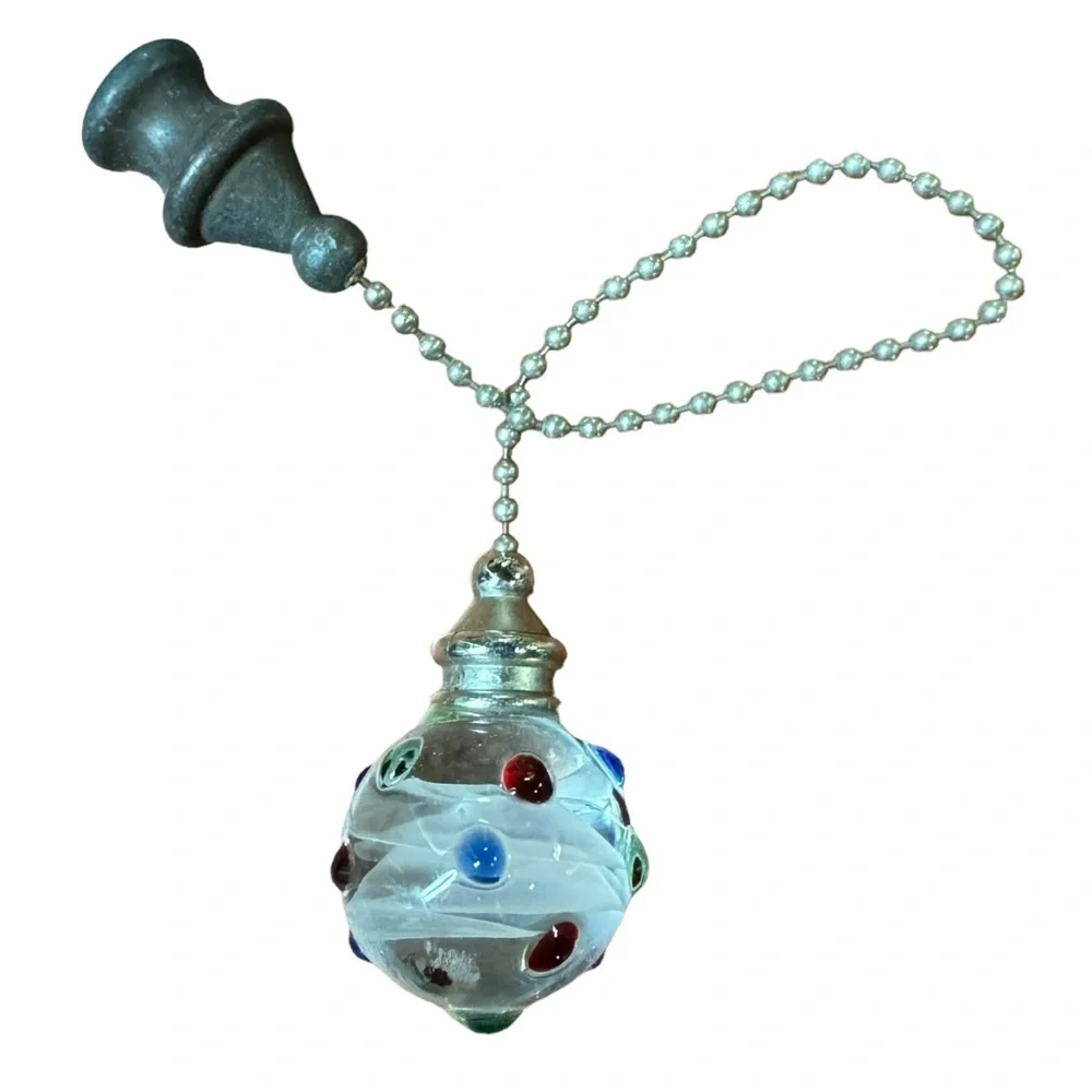 Multicolor Dotted Decorative Glass Orb Pull Chain for Ceiling Fans and Lights